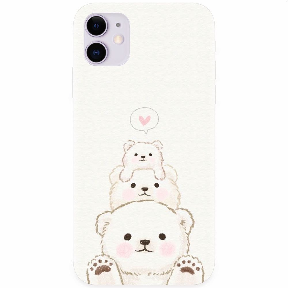 Husa silicon pentru Apple Iphone 11, Family Bear