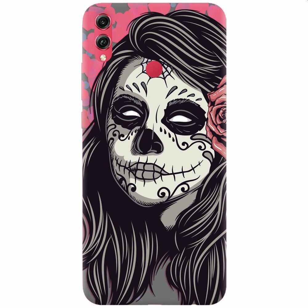 Husa silicon pentru Honor 10 Lite, Mexican Girl Skull
