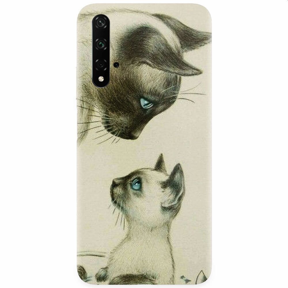 Husa silicon pentru Honor 20, Little Cat