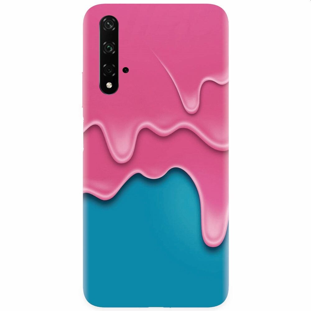 Husa silicon pentru Honor 20, Pink Liquid Dripping