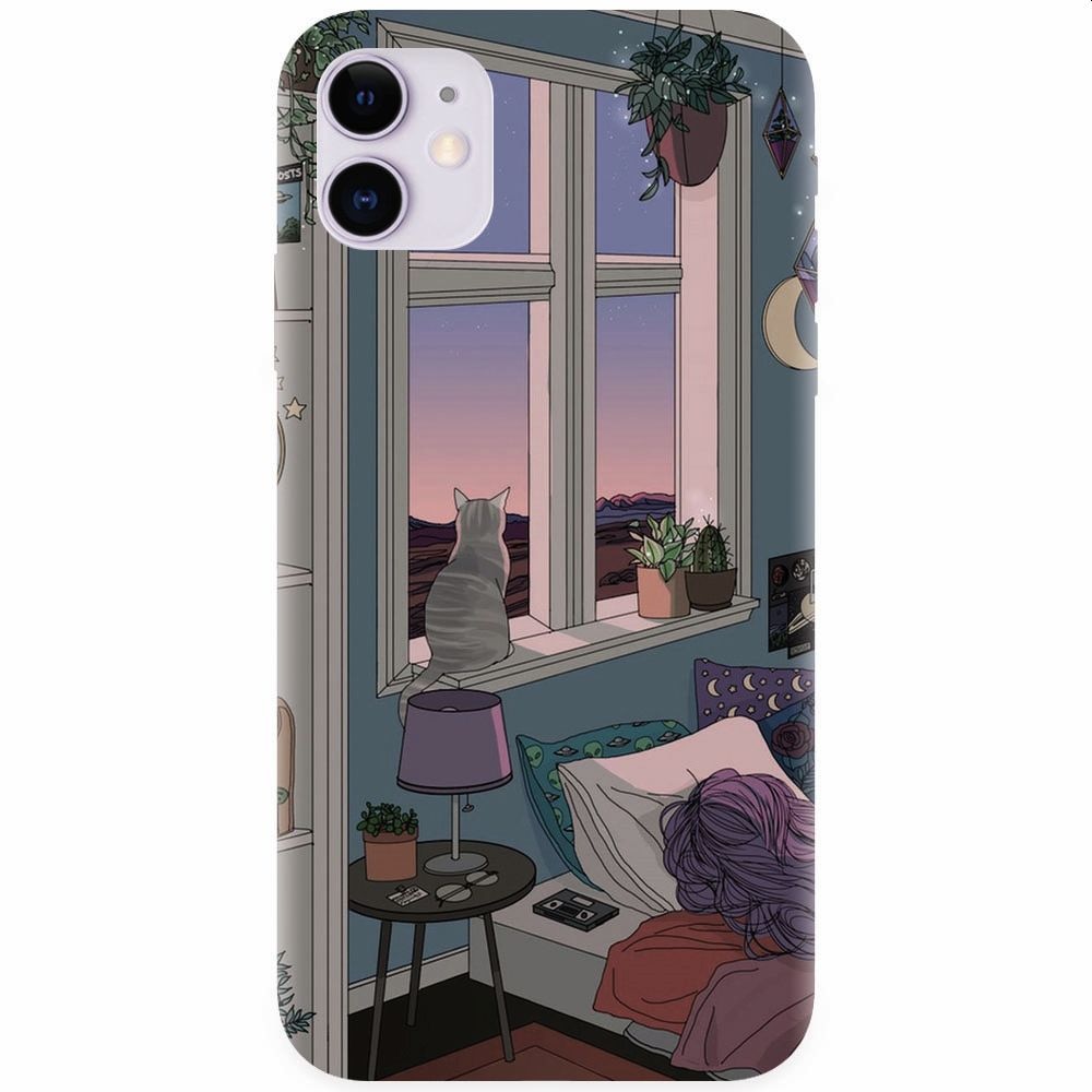 Husa silicon pentru Apple Iphone 11, Girl Room