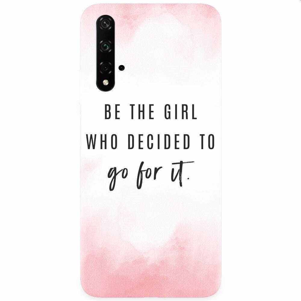 Husa silicon pentru Honor 20, Quotes Pink