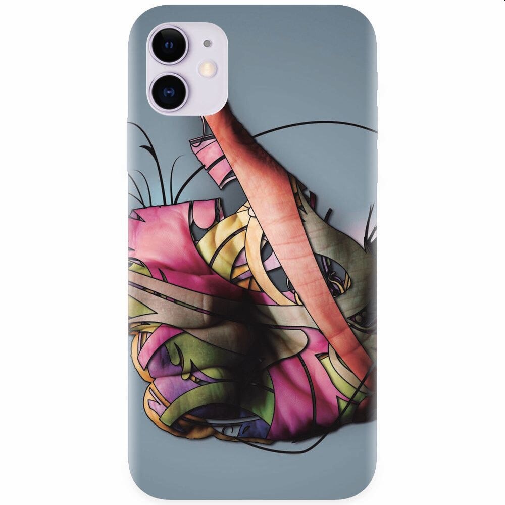 Husa silicon pentru Apple Iphone 11, Beautiful Hand Art
