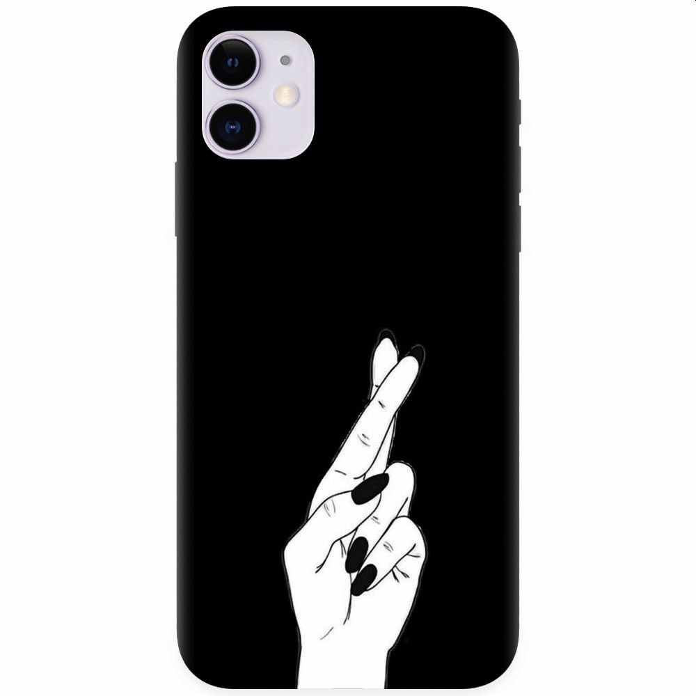 Husa silicon pentru Apple Iphone 11, Finger Cross