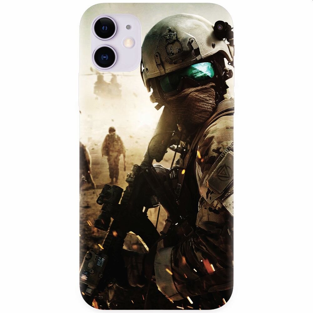 Husa silicon pentru Apple Iphone 11, Battlefield