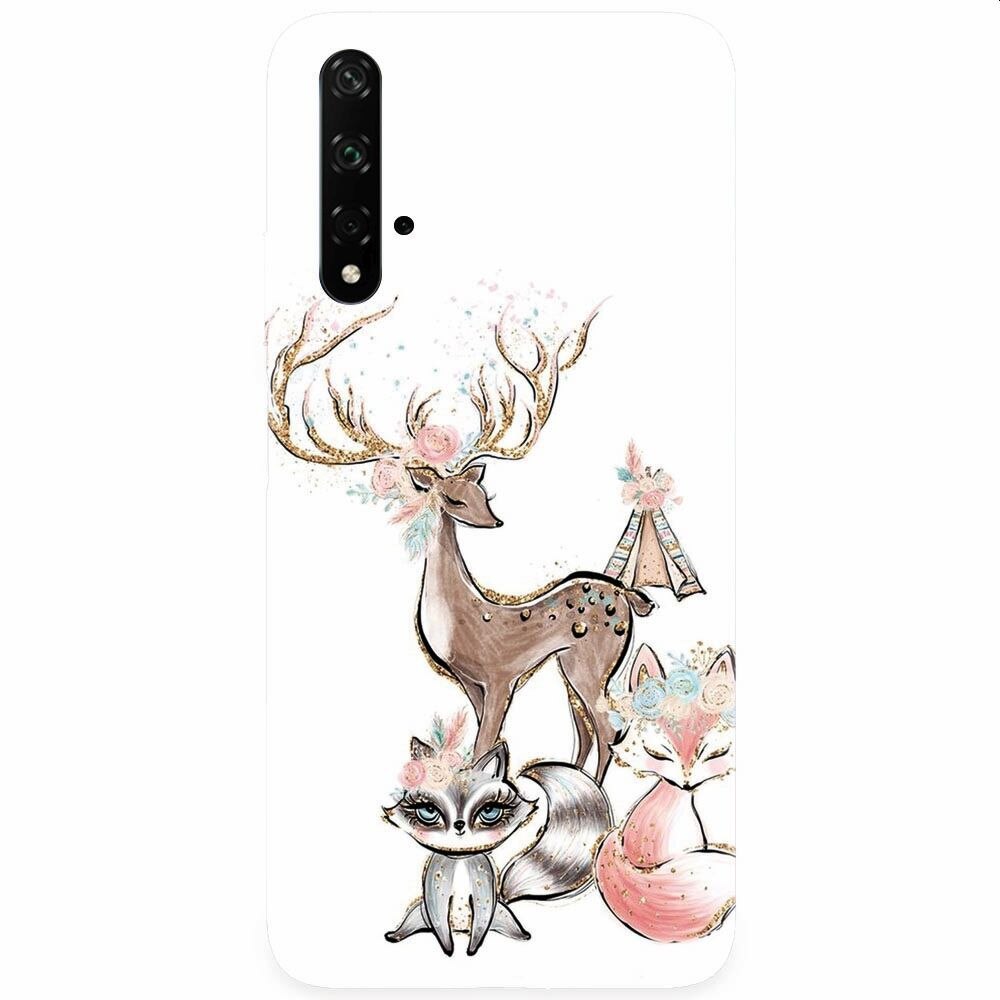 Husa silicon pentru Honor 20, Foxs And Deer