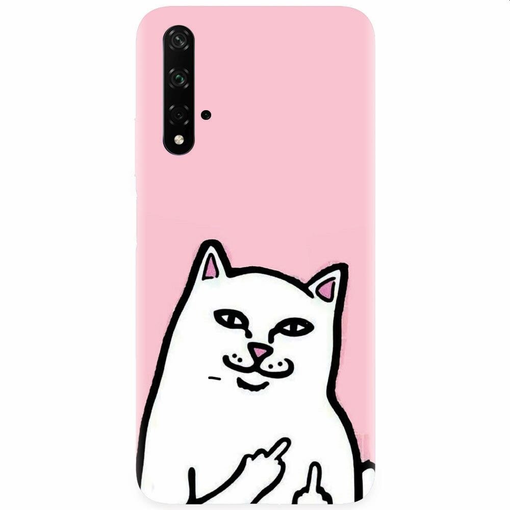 Husa silicon pentru Honor 20, White Cat