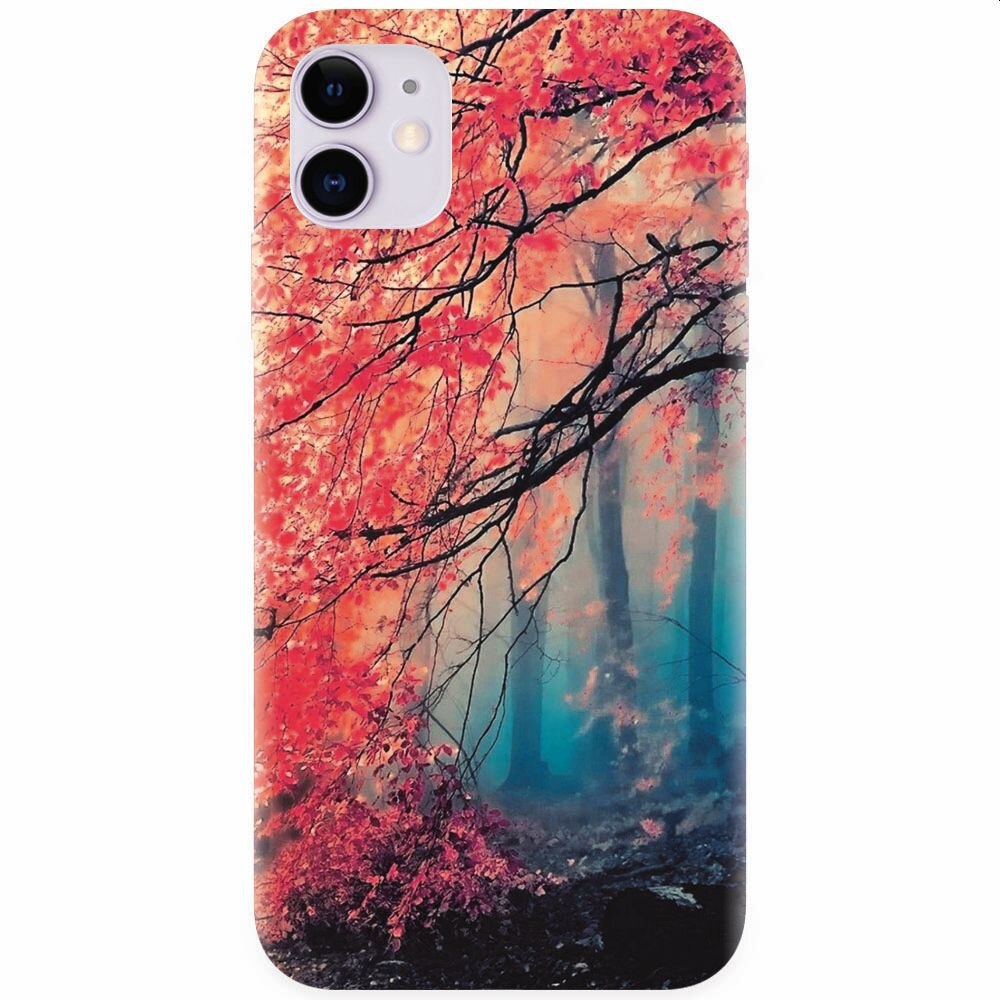 Husa silicon pentru Apple Iphone 11, Morning Fog Inest Nature