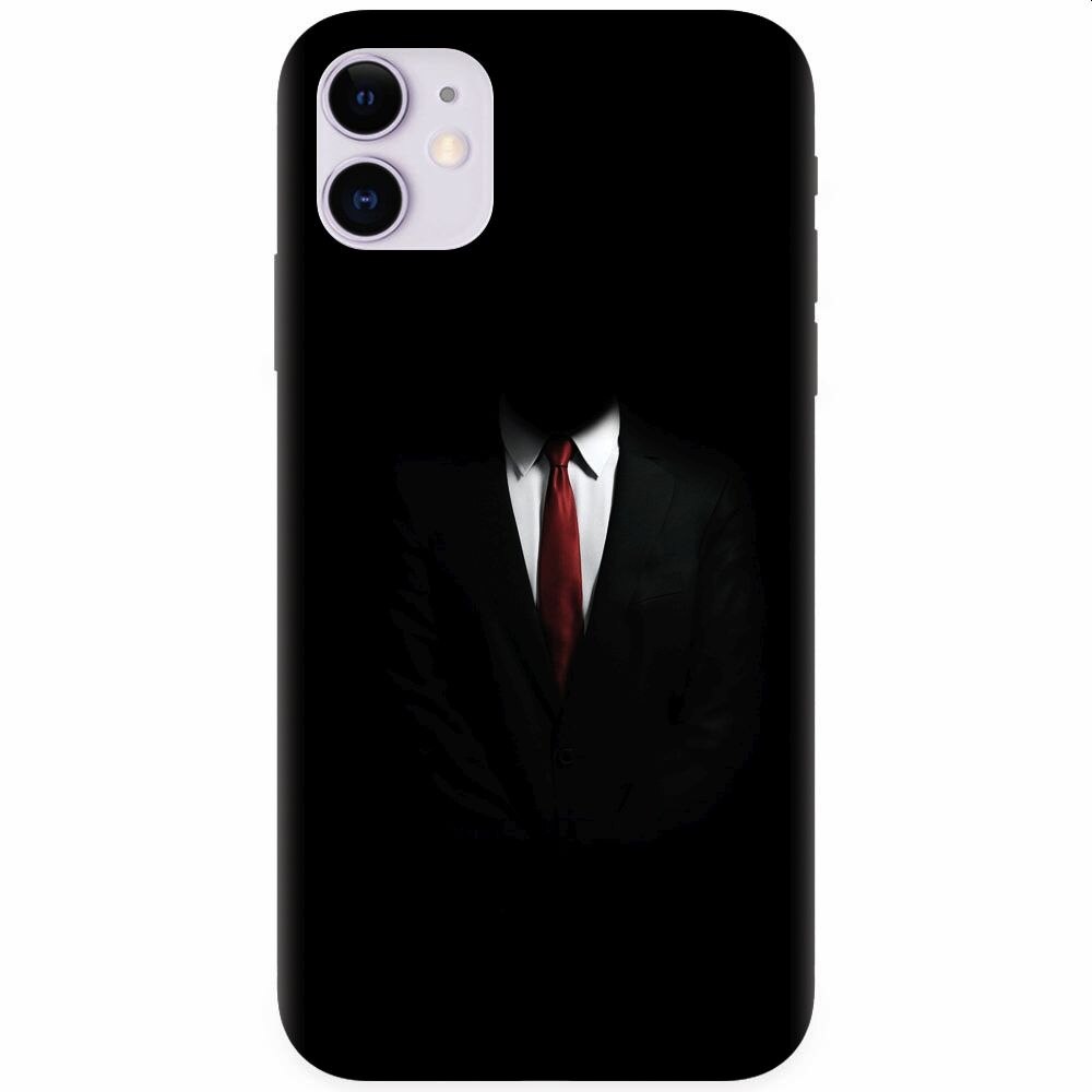 Husa silicon pentru Apple Iphone 11, Mystery Man In Suit