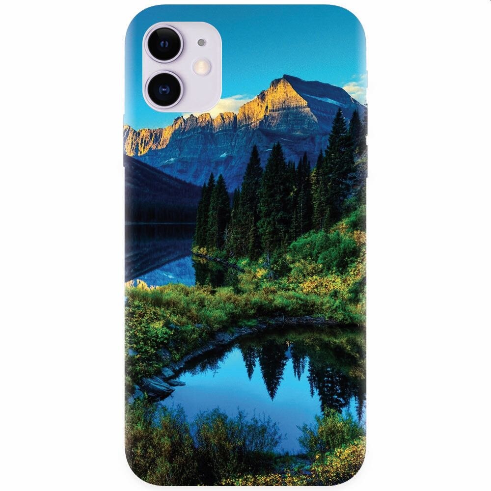 Husa silicon pentru Apple Iphone 11, HDR Mountains Lake