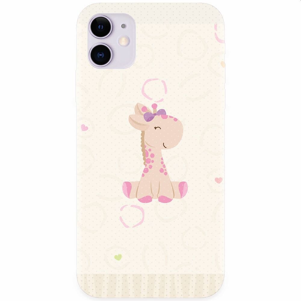 Husa silicon pentru Apple Iphone 11, Giraffe Cute