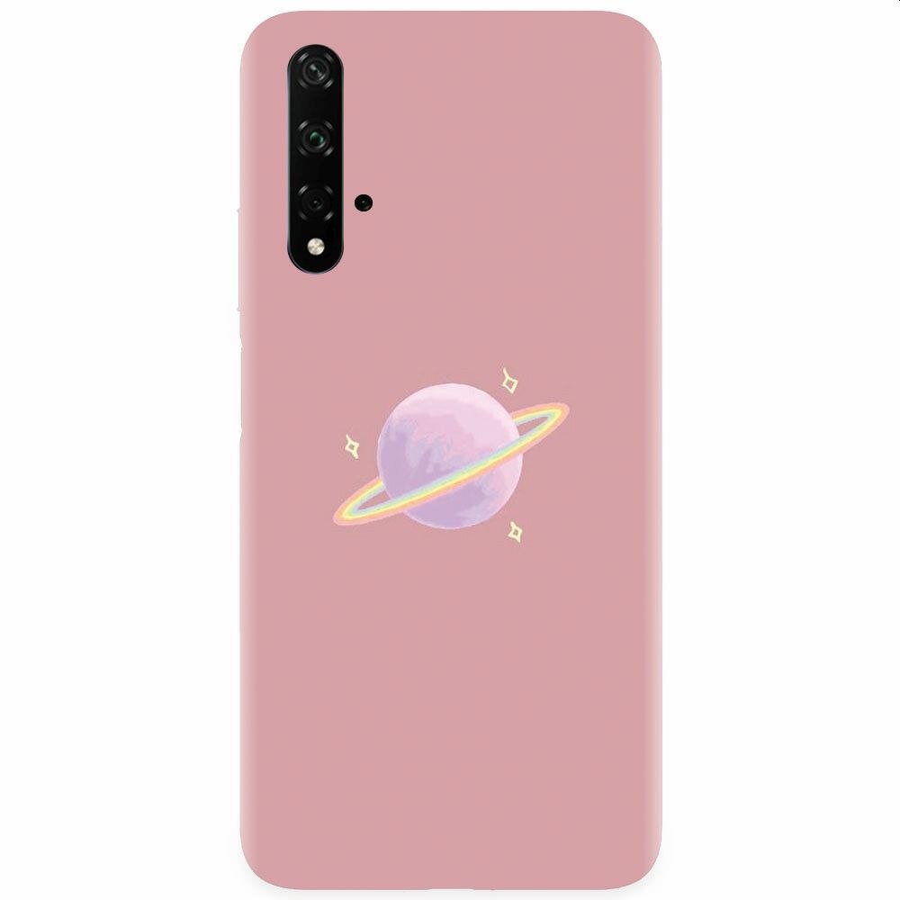 Husa silicon pentru Honor 20, Saturn On Pink