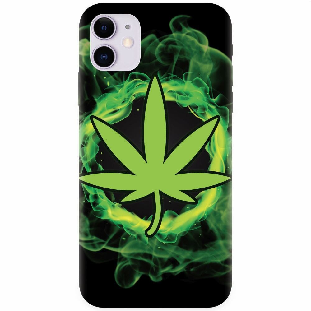Husa silicon pentru Apple Iphone 11, GreenFlames