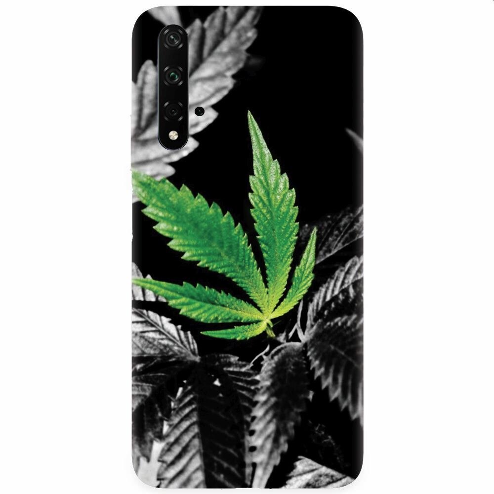 Husa silicon pentru Honor 20, Trippy Pot Leaf Green