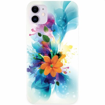 Husa silicon pentru Apple Iphone 11, Flower 011 Husa silicon pentru Apple Iphone 11, Flower 011
