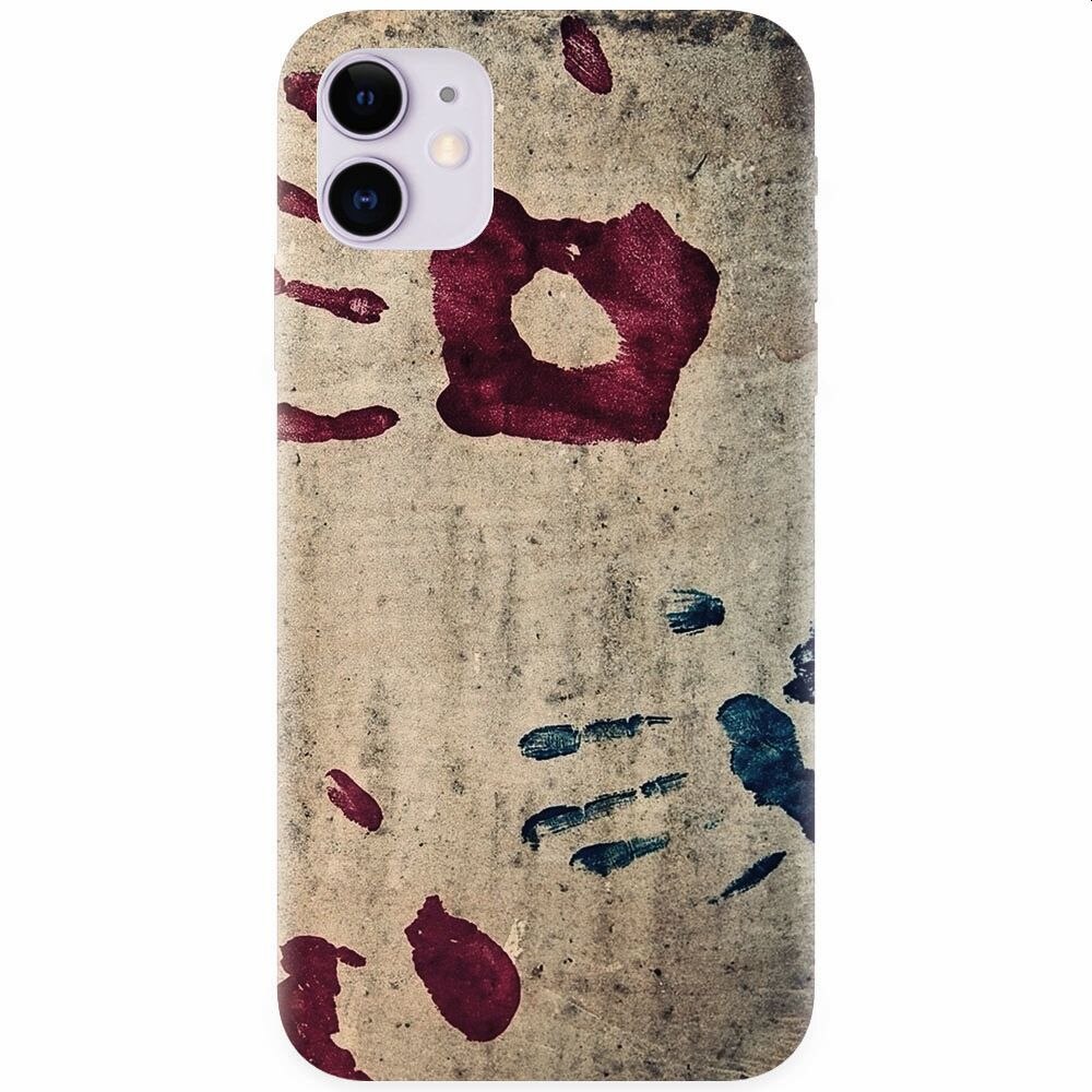 Husa silicon pentru Apple Iphone 11, Handprints