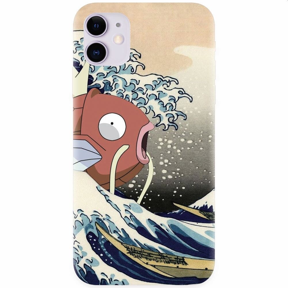 Husa silicon pentru Apple Iphone 11, Great Wave Fish
