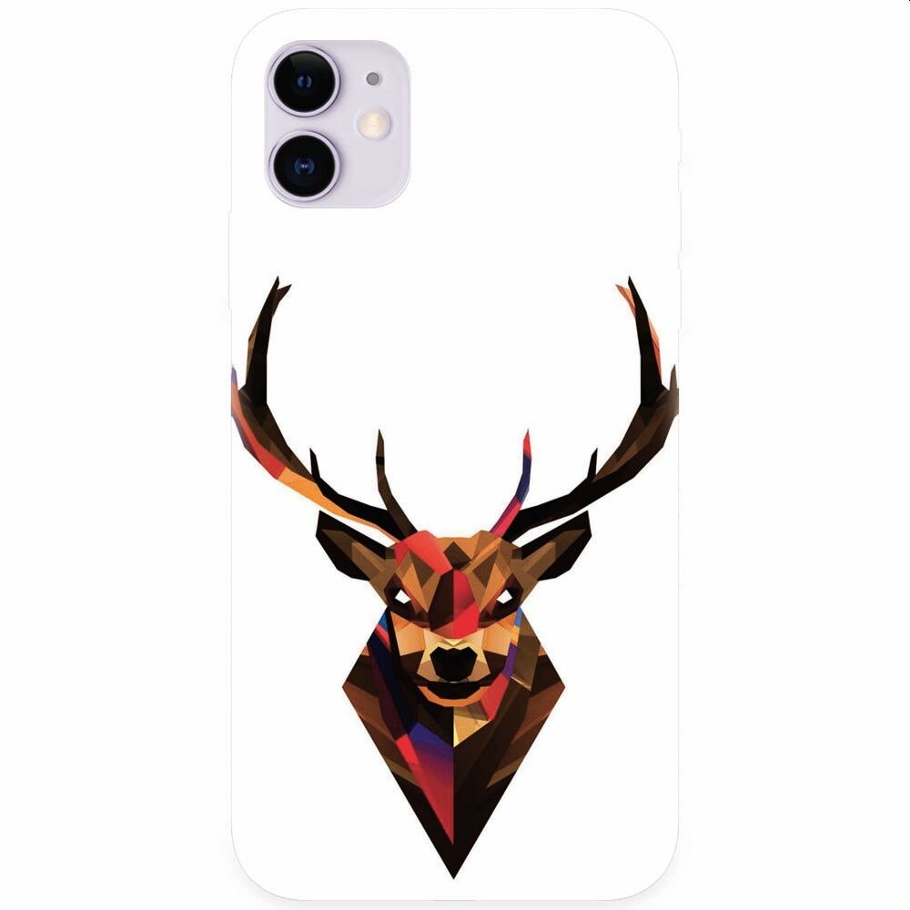 Husa silicon pentru Apple Iphone 11, Geometric Tibetan Antelope