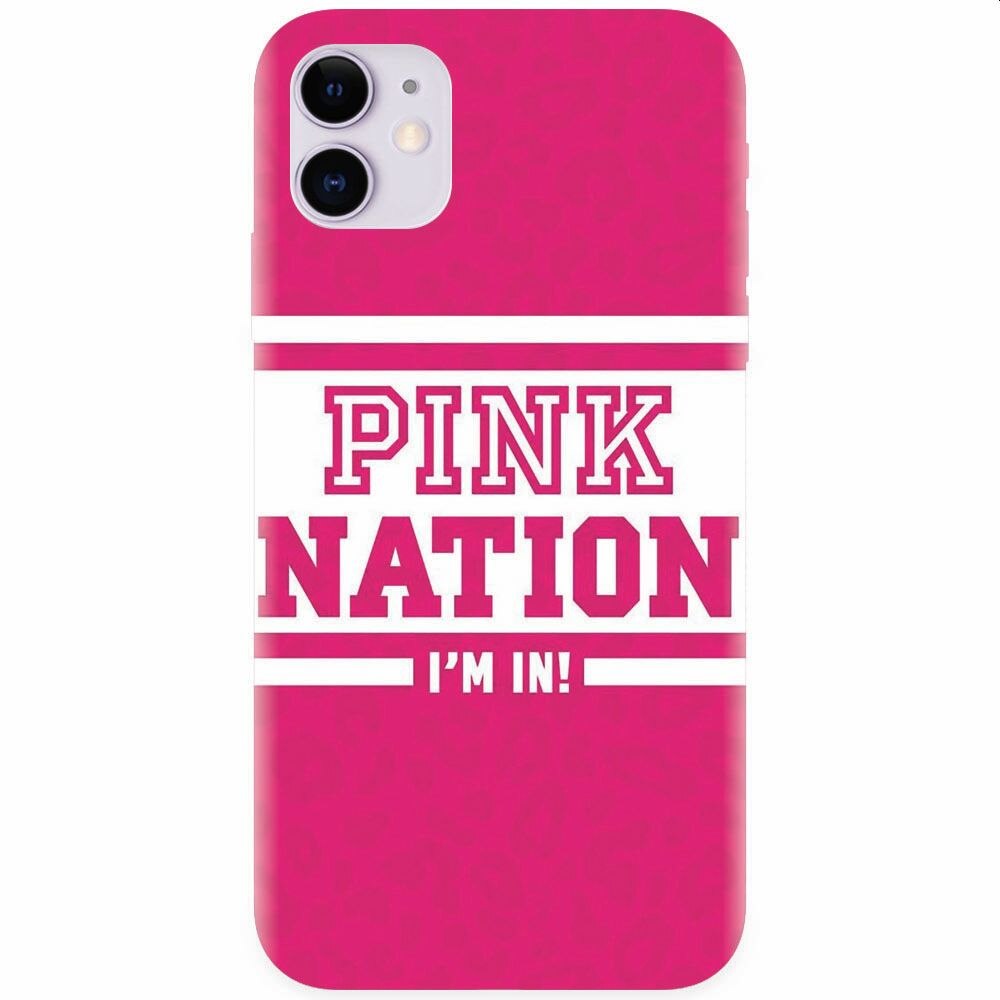 Husa silicon pentru Apple Iphone 11, Pink Nation