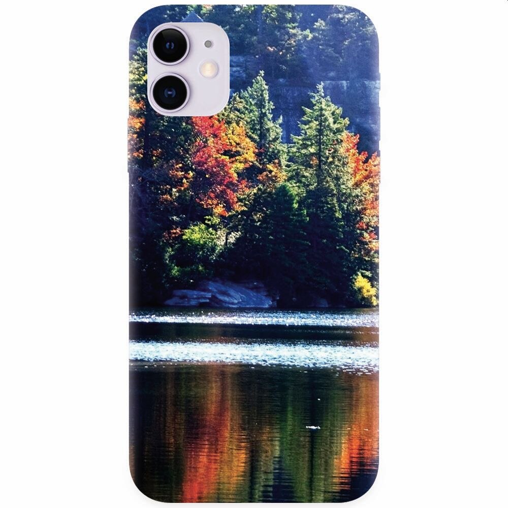 Husa silicon pentru Apple Iphone 11, Lake Minnewaska Autumn