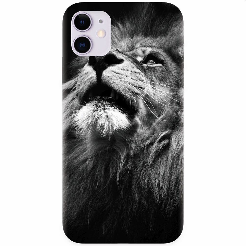 Husa silicon pentru Apple Iphone 11, Majestic Lion Portrait