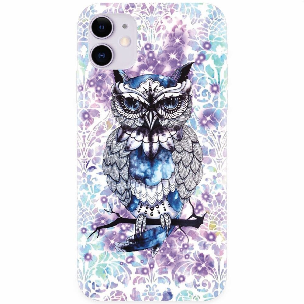 Husa silicon pentru Apple Iphone 11, Abstract Owl