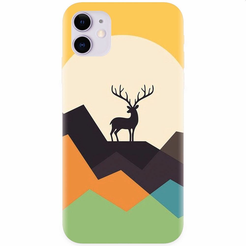 Husa silicon pentru Apple Iphone 11, Abstract Deer
