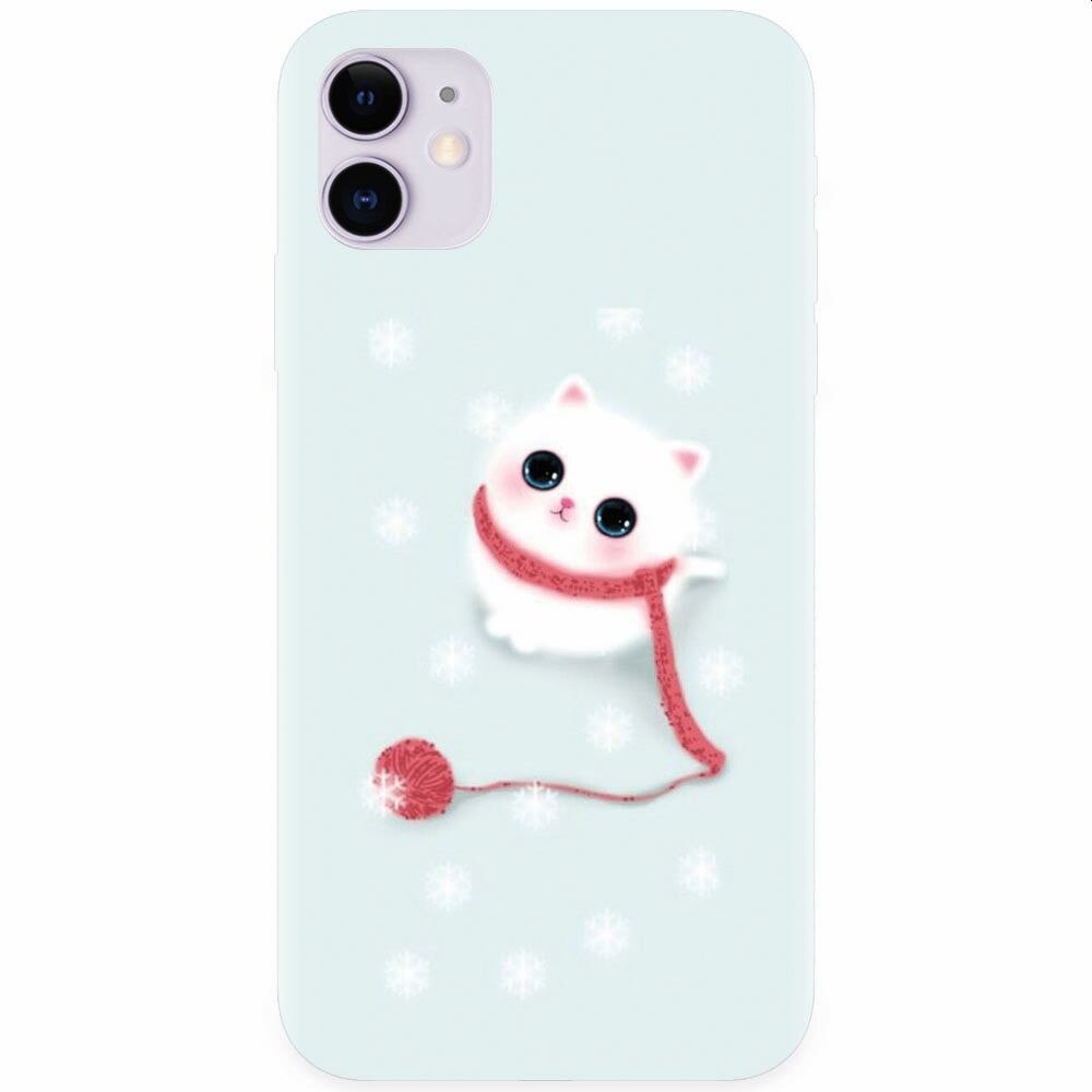 Husa silicon pentru Apple Iphone 11, Cute Cat