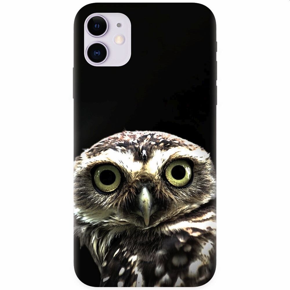 Husa silicon pentru Apple Iphone 11, Owl In The Dark
