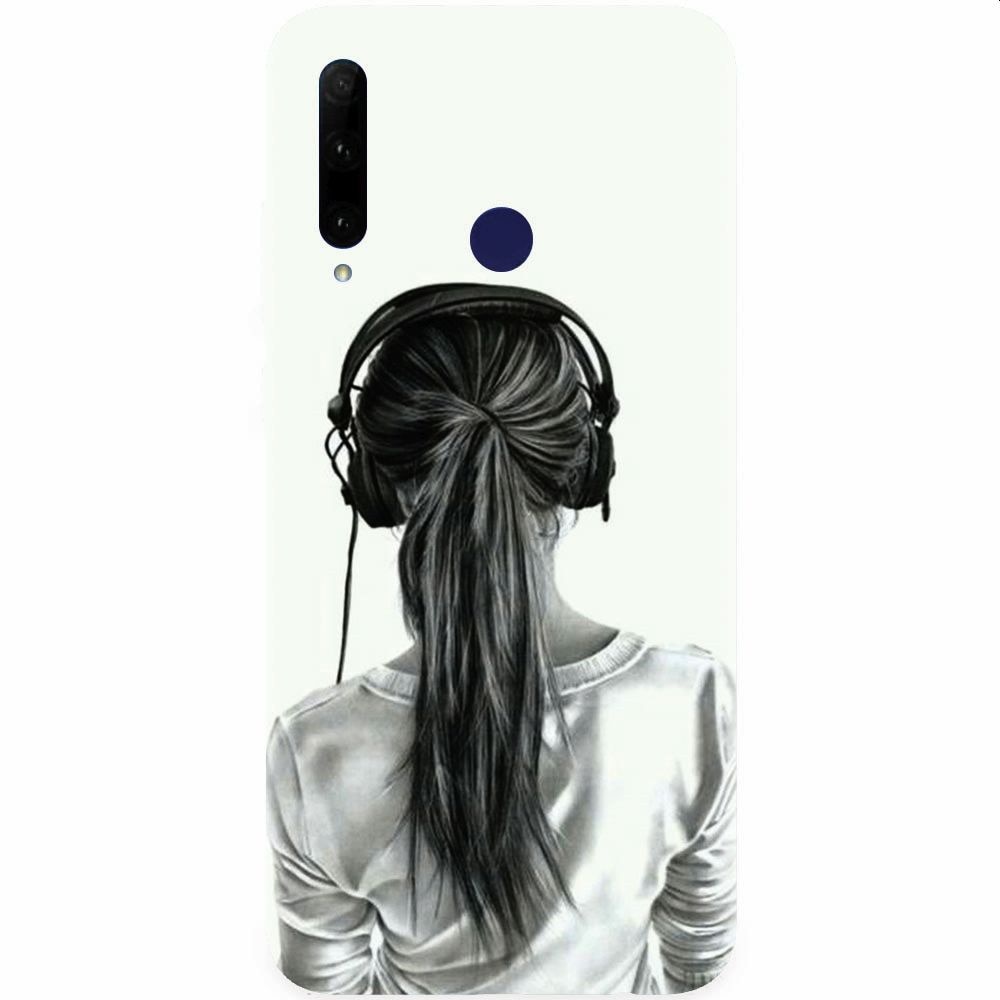 Husa silicon pentru Honor 20 Lite, Girl With Headphone