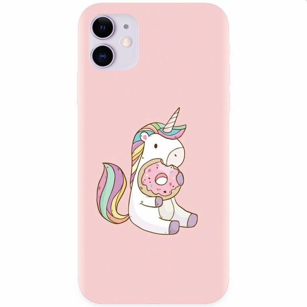 Husa silicon pentru Apple Iphone 11, Unicorn Donuts
