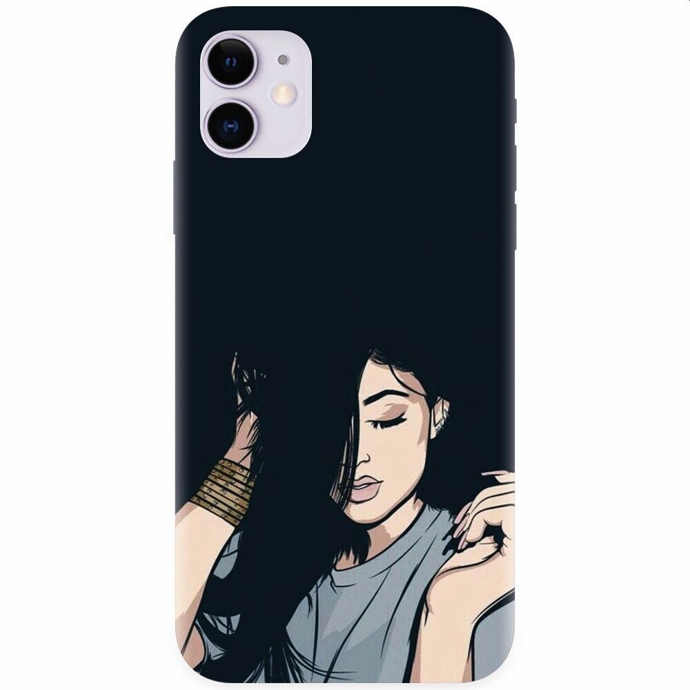 Husa silicon pentru Apple Iphone 11, Simple Girl