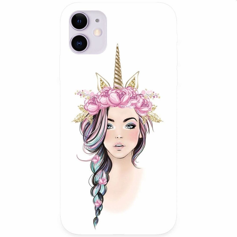 Husa silicon pentru Apple Iphone 11, Unicorn Girl