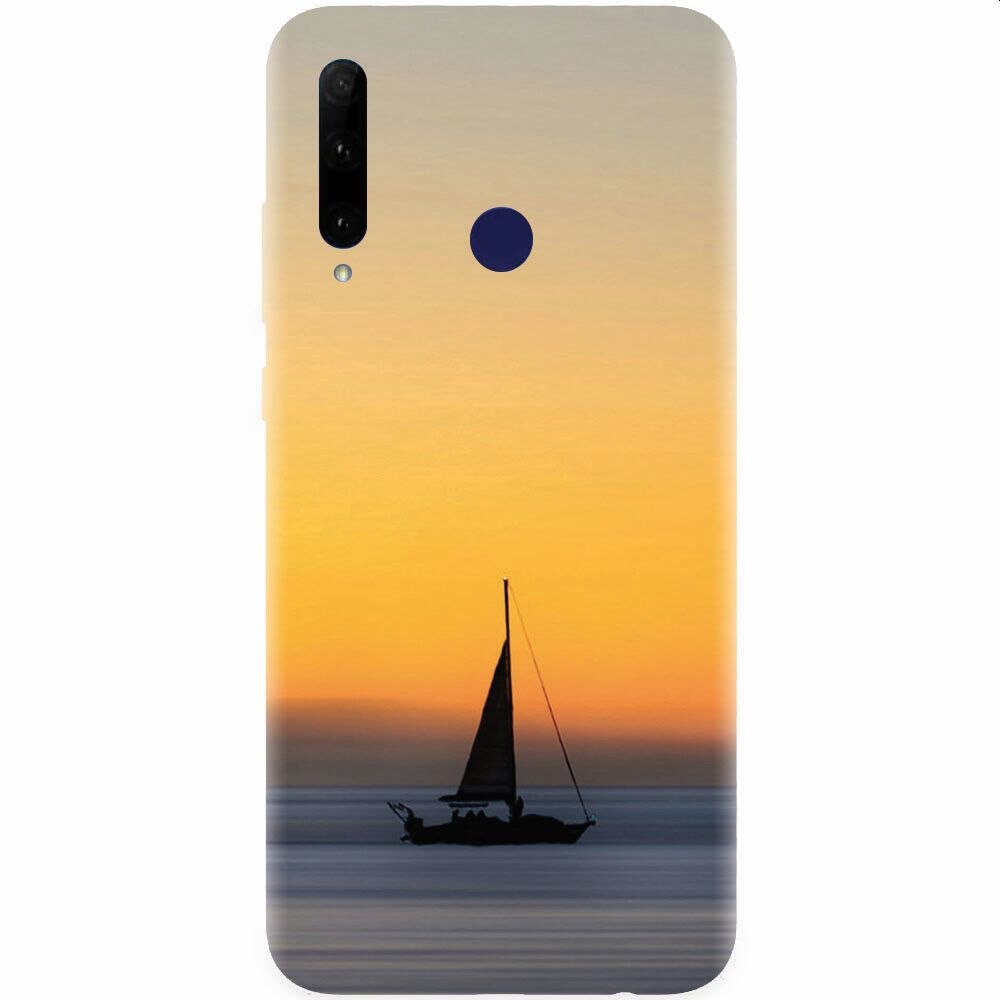 Husa silicon pentru Honor 20 Lite, Wind Sail Boat Ocean Sunset