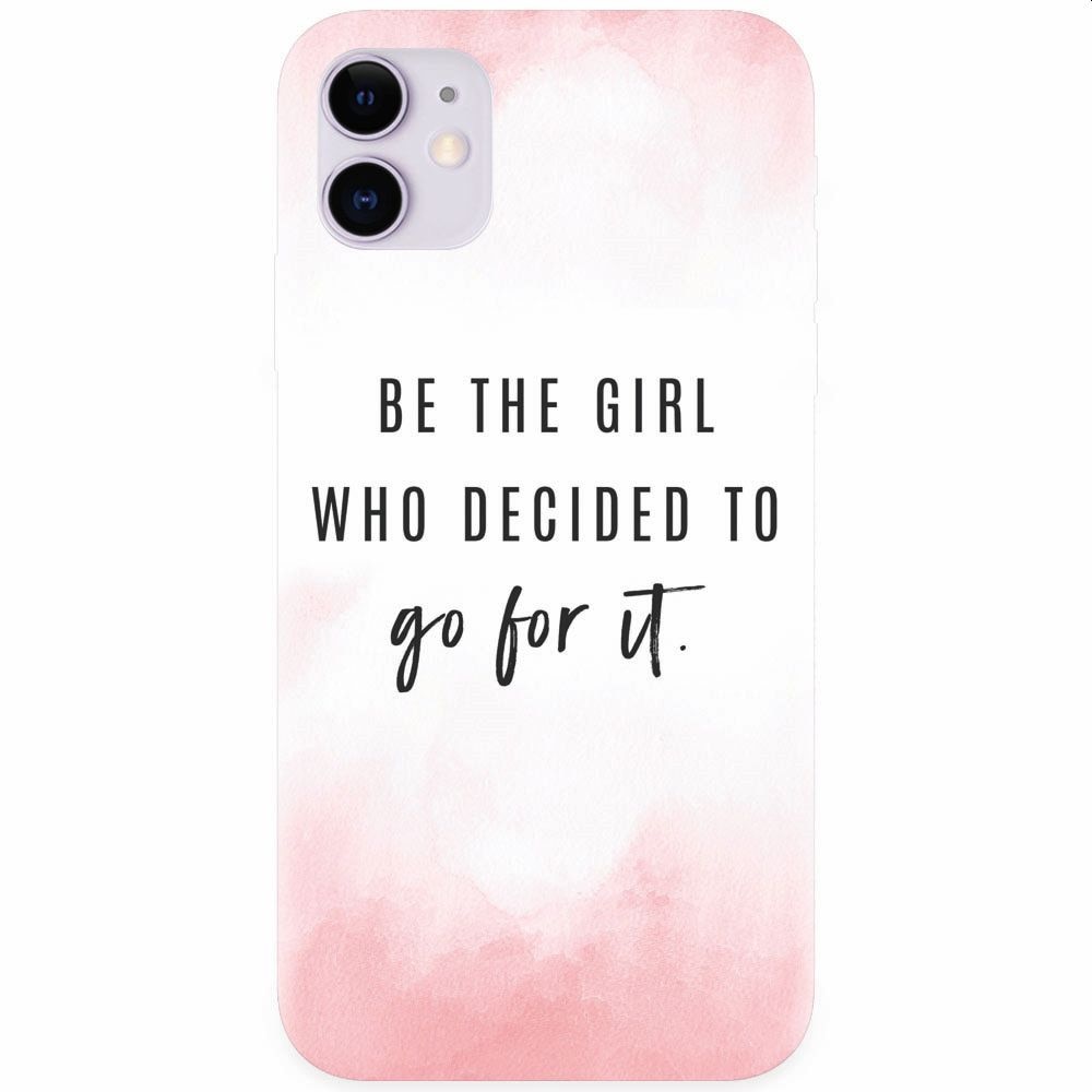 Husa silicon pentru Apple Iphone 11, Quotes Pink