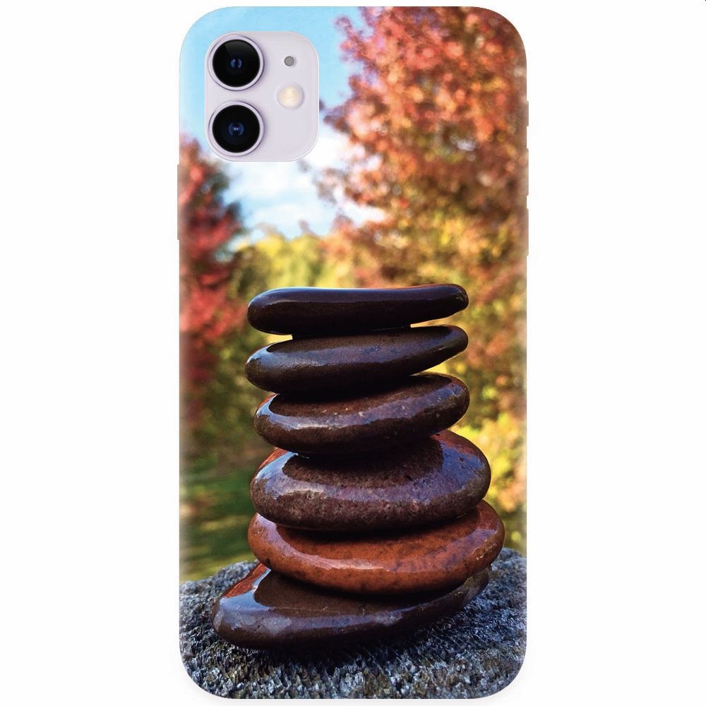 Husa silicon pentru Apple Iphone 11, Stacking Stones