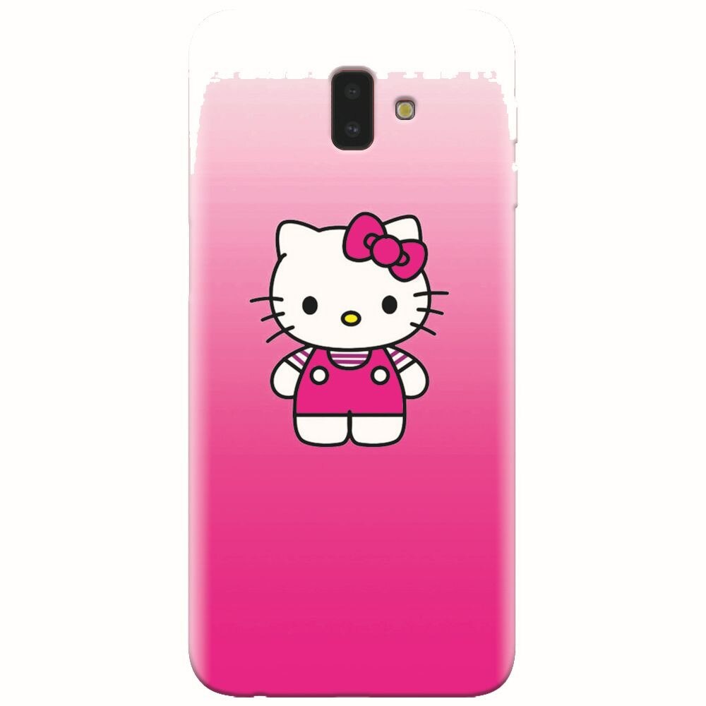 Husa silicon pentru Samsung Galaxy J6 Plus, Cute Pink Catty