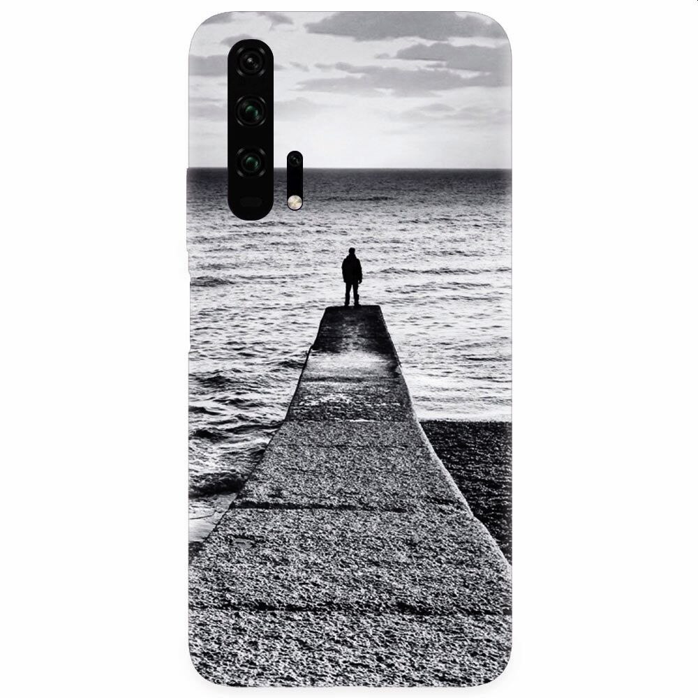 Husa silicon pentru Honor 20 Pro, Abstract Dock Man Grey