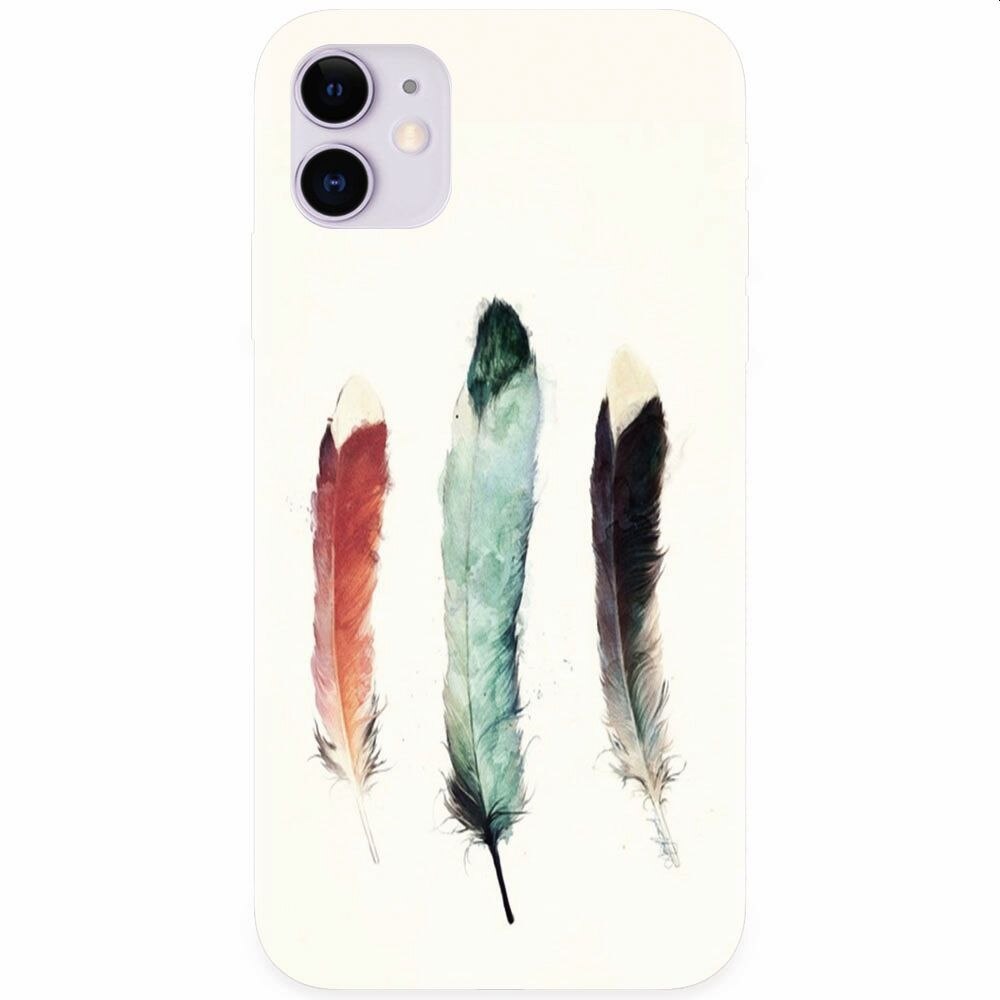 Husa silicon pentru Apple Iphone 11, Three Feathers