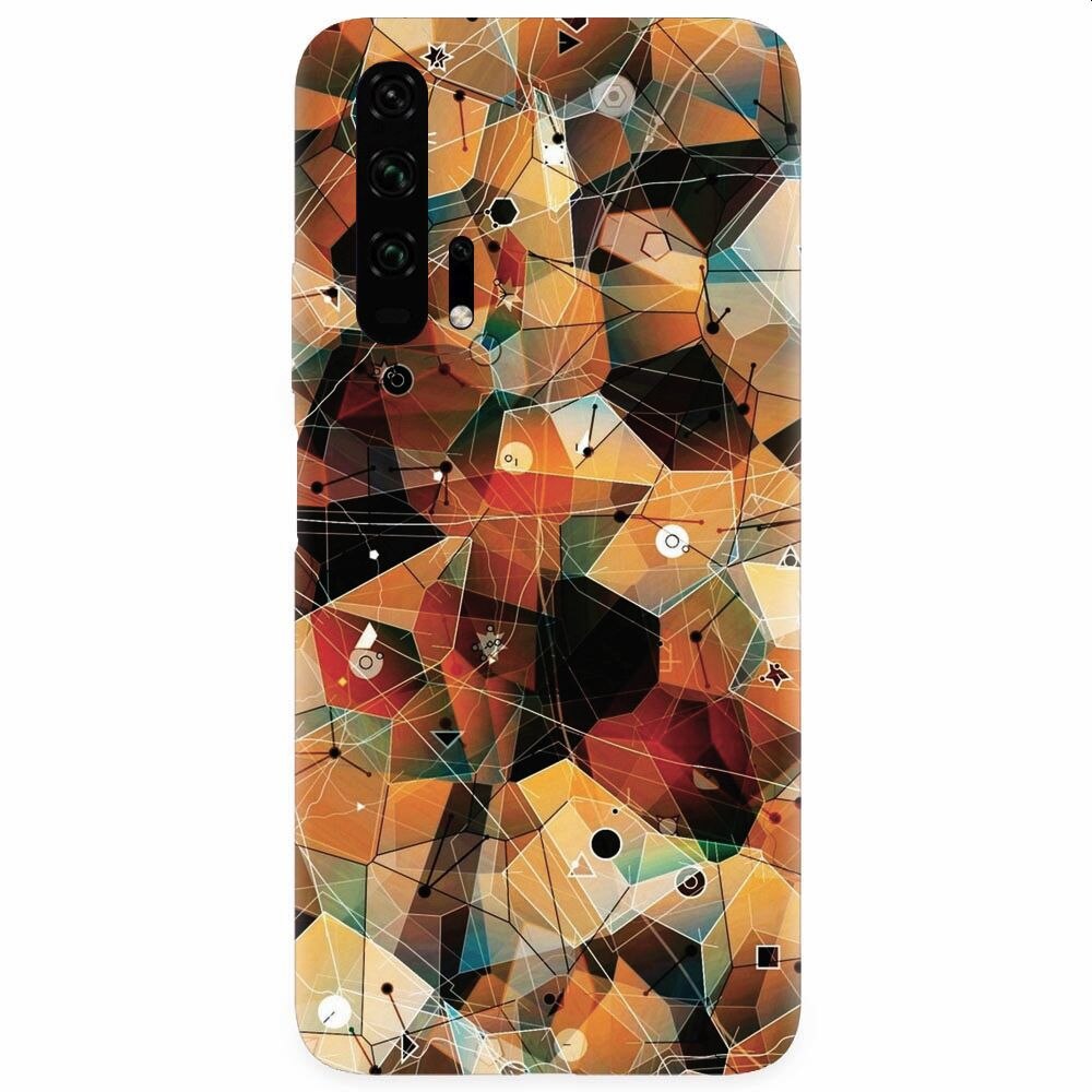 Husa silicon pentru Honor 20 Pro, Abstract Triangles Connected Lines