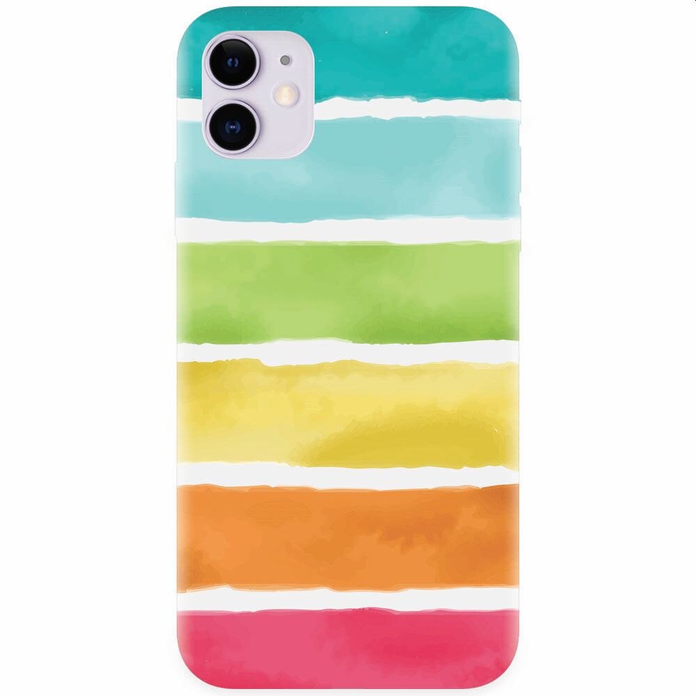 Husa silicon pentru Apple Iphone 11, Watercolors