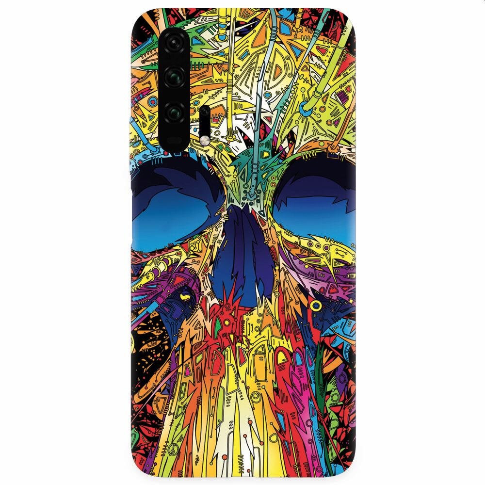 Husa silicon pentru Honor 20 Pro, Abstract Multicolored Skull