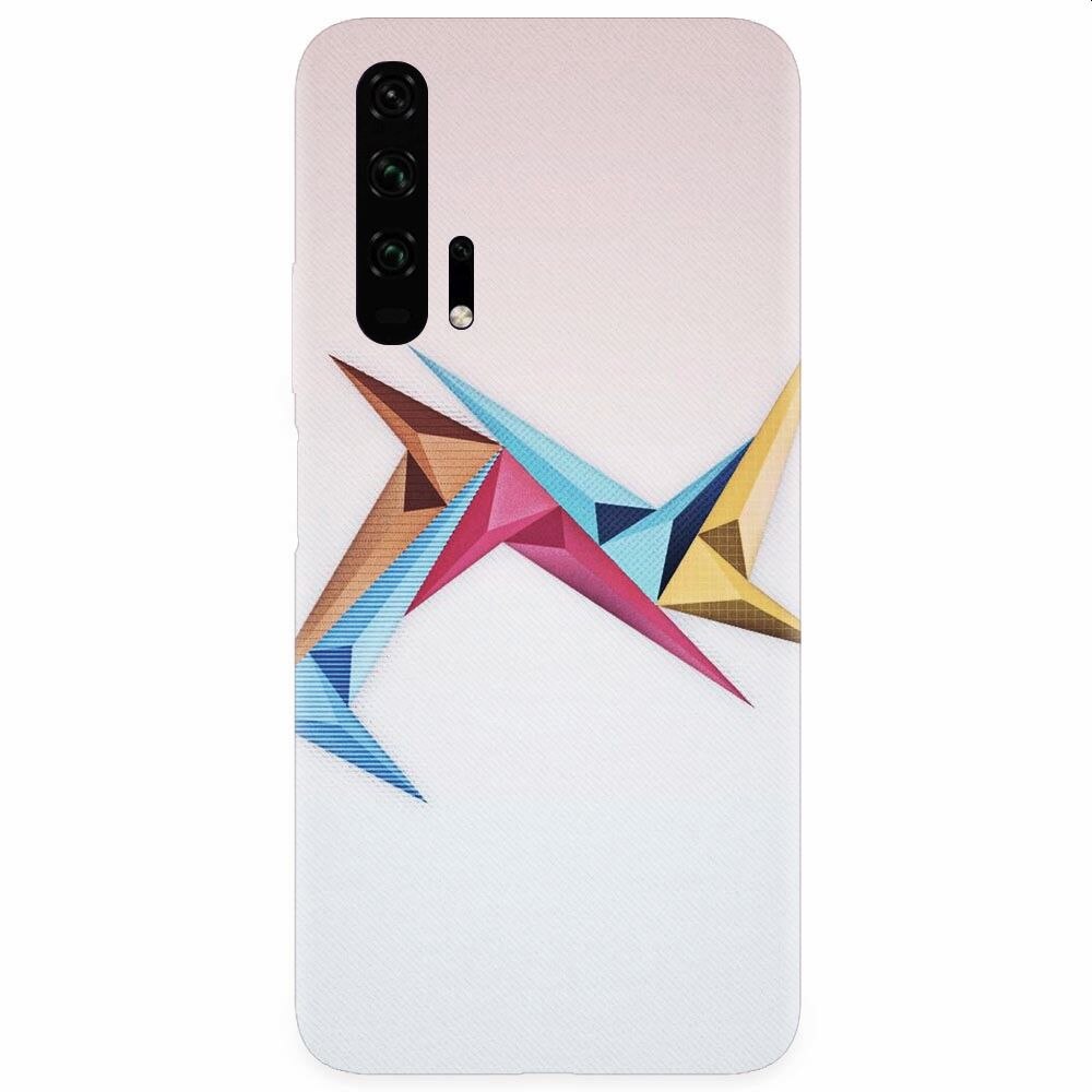 Husa silicon pentru Honor 20 Pro, Abstract Minimalistic Colors Triangles