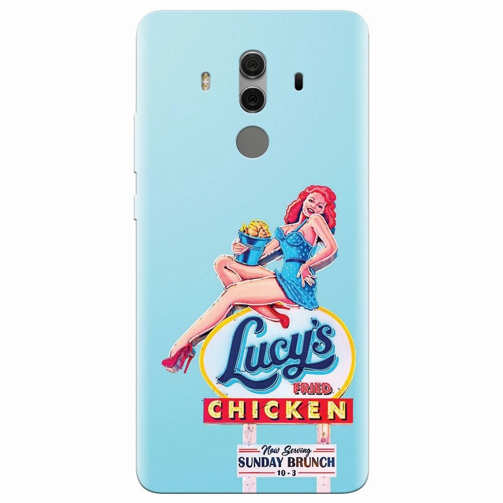Husa silicon pentru Huawei Mate 10 Pro, American Vintage Restaurant Sign