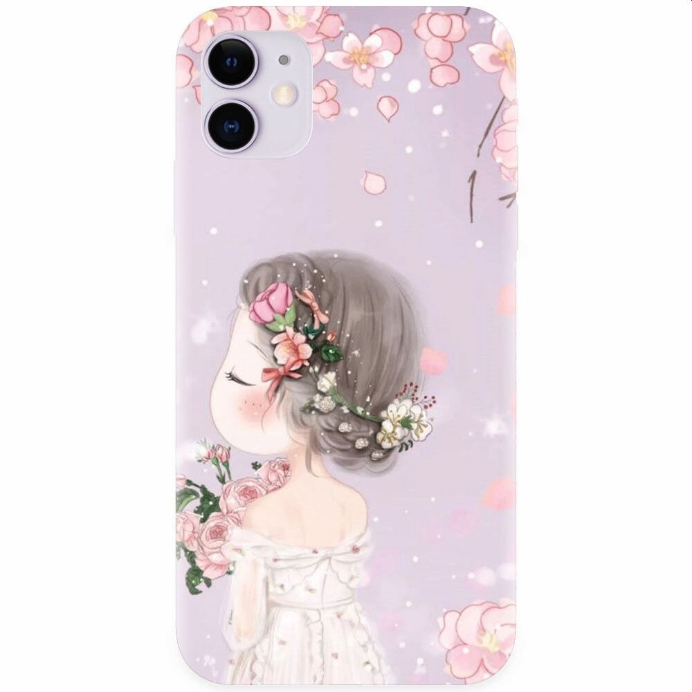 Husa silicon pentru Apple Iphone 11, Girl 001