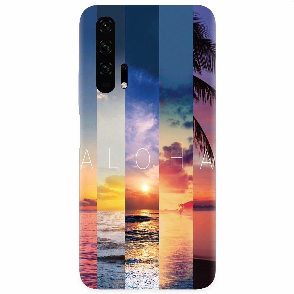Husa silicon pentru Honor 20 Pro, Aloha Summer Stripes