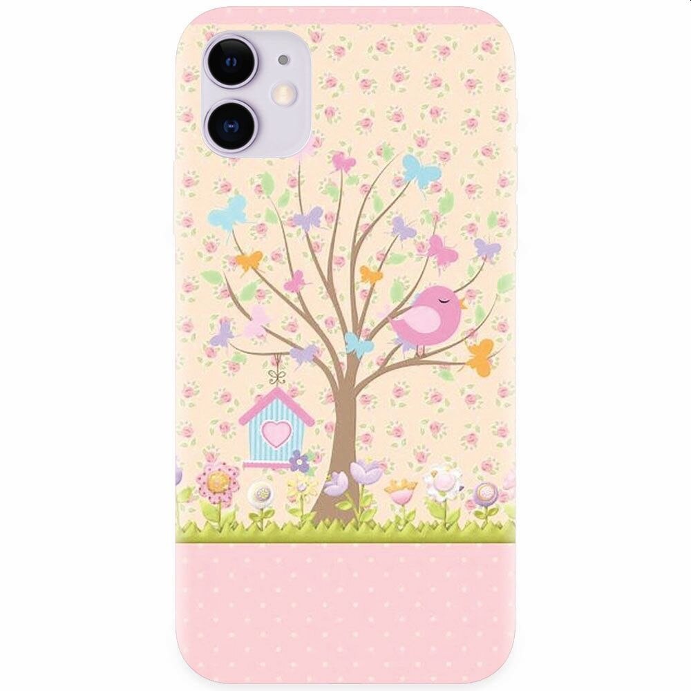 Husa silicon pentru Apple Iphone 11, Cute Birdhouse