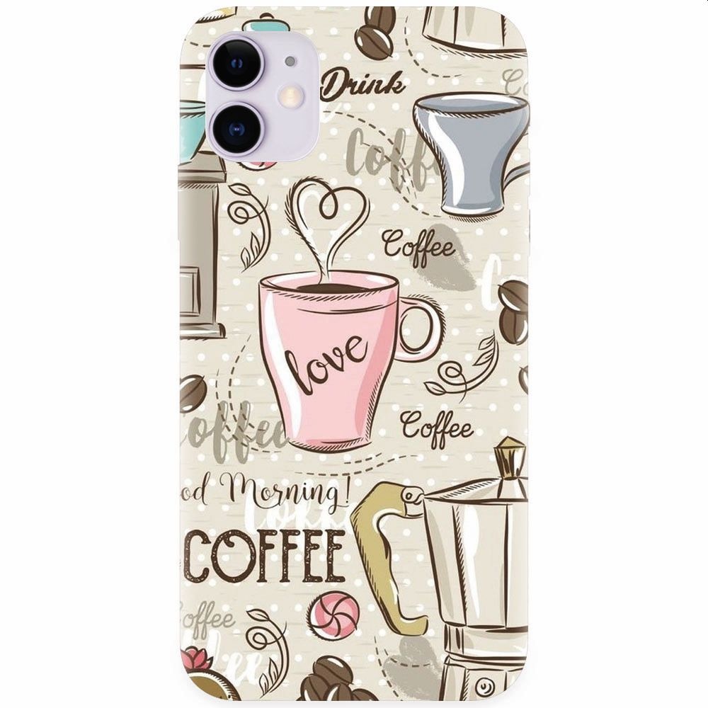 Husa silicon pentru Apple Iphone 11, Coffe And Donuts