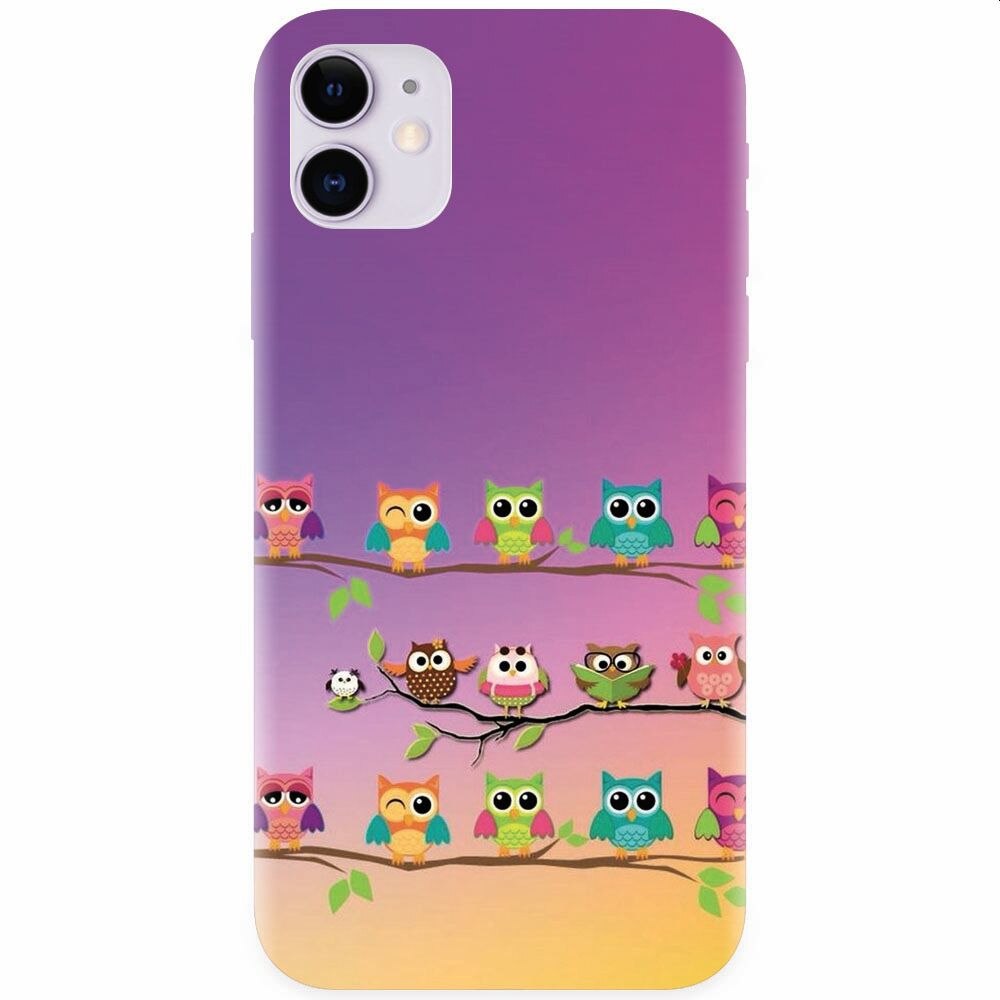 Husa silicon pentru Apple Iphone 11, Owls