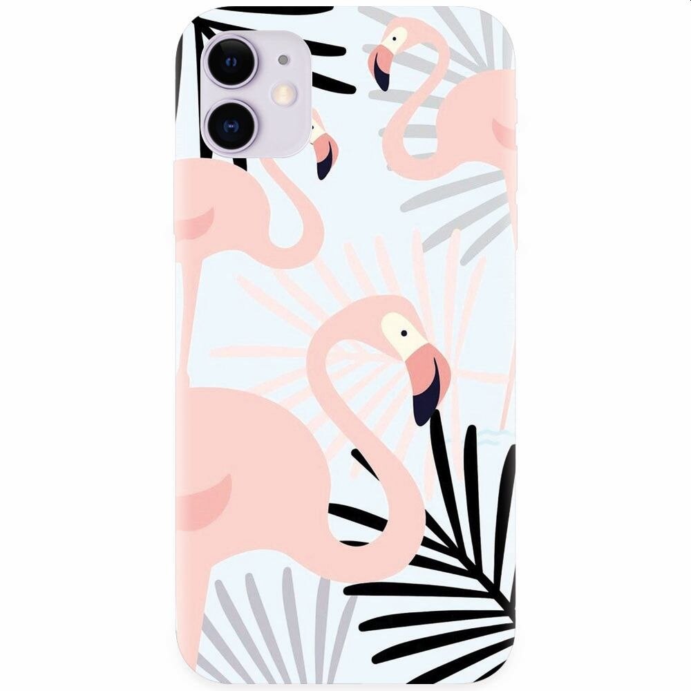 Husa silicon pentru Apple Iphone 11, Flamingo